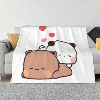 Медведь, панда, Бубу и Дуду, Портативные Теплые Одеяла для постельных принадлежностей, путешествия