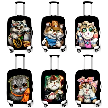 Милый Кот, Дорожный чемодан, защитный чехол, чехол для багажа, аксессуары для путешествий, эластичный багажный пылезащитный чехол, применяется к чемодану 18 