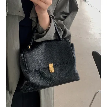 Минимальная сумка-тоут, женские винтажные сумки на плечо с каменным узором, осенняя большая вместительная сумка для пригородных поездок, ручная косая сумка через плечо 5200