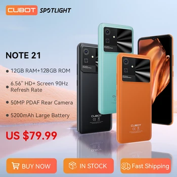 [Мировая премьера] Cubot Note 21,12 ГБ оперативной памяти (6 ГБ + 6 ГБ расширенной), 128 ГБ ПЗУ, экран 6,56 