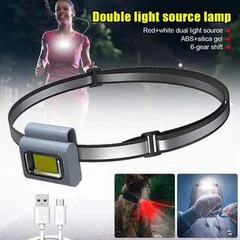Многофункциональная светодиодная фара для бега, лампа с зажимом на груди, USB перезаряжаемый ошейник, ночная сигнальная лампа безопасности на плече