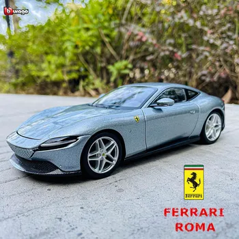 Модель автомобиля Bburago 1: 24 Ferrari Roma, металлическая модель для литья под давлением, детская игрушка, подарок бойфренду, имитация коллекции автомобилей из сплава