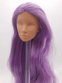 Модные Королевские фиолетовые волосы, обрезанные Nu.face Natalia Fatale, неокрашенная голова куклы