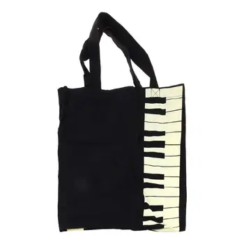 Модные черные клавиши пианино, музыкальная сумка, сумка для покупок, сумочка