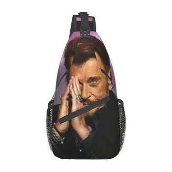 Модный рок-рюкзак Johnny Hallyday Слинг через плечо для мужчин, Французский певец, Музыкальные сумки на плечо для путешествий на велосипеде