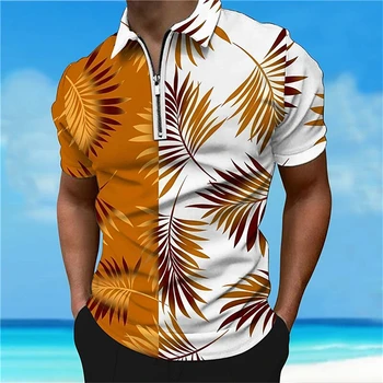Мужская рубашка поло для пляжной вечеринки с принтом Кокосовой пальмы, рубашки для гольфа с коротким рукавом, Праздничные Повседневные топы высокого качества, Модная мужская одежда