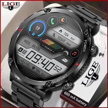 Мужские смарт-часы LIGE 2023, 1,6-дюймовые спортивные часы с полным касанием, смарт-часы с Bluetooth-вызовом, длительный режим ожидания, водонепроницаемые умные часы для мужчин