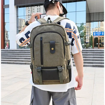 Мужской холщовый рюкзак, школьный рюкзак большой емкости, взрывные однотонные рюкзаки, модная повседневная спортивная сумка для путешествий, рюкзак