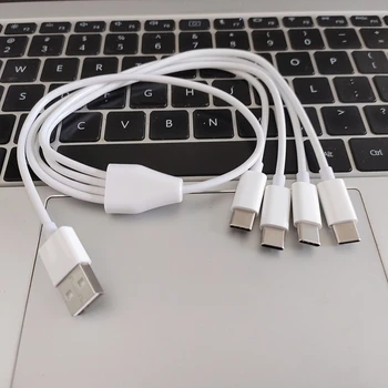 Мульти 4 в 1 USB C Длинный Кабель Зарядного устройства, Зарядный Шнур, Несколько Портов, Разъем Зарядного кабеля Type C для Мобильных телефонов