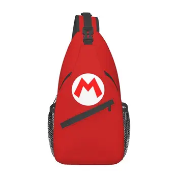 Мультяшная игра Marios, рюкзак-слинг с буквенным принтом, Мужская Сумка на Плечо, Нагрудная сумка для путешествий, Походный рюкзак