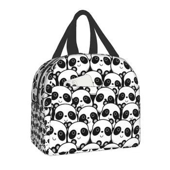 Мультяшная Панда, Термоизолированная сумка для ланча, Женская Портативная сумка-холодильник, теплая сумка для ланча для хранения в школе, коробка для еды