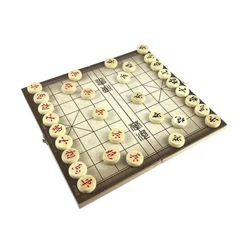 Набор деревянных китайских шахмат, Складные настольные игры 29.5*27.5*1.3 СМ Китайская шахматная игра в штучной упаковке из липы, Подарочные развлечения