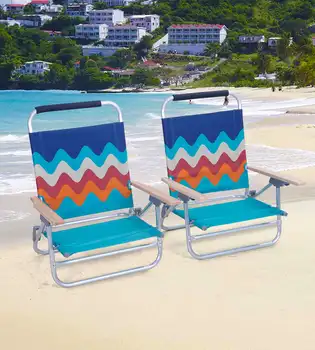 Набор из 2 пляжных кресел-рюкзаков, алюминиевый стул с 3 позициями