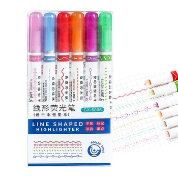 Набор ручек-маркеров Curves Цветные ручки Fine Points С 6 различными формами Изгибов, Ассорти маркеров для блокнота, Скрапбукинг