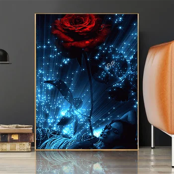 Наборы для алмазной живописи DIY 5D Полная дрель красные и синие розы Алмазная мозаика ручная инкрустация Стразами Вышивка Подарок для домашнего декора