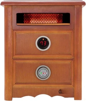 Нагреватель DR999, 1500 Вт, усовершенствованная двойная система отопления с дизайном тумбочки, мебельный шкаф, пульт дистанционного управления, вишневый