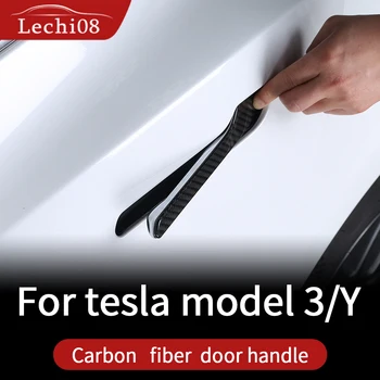 Накладка на ручку для аксессуаров Tesla model 3 model y с 2016 по 2023 2022 2021 модель 3 tesla three tesla model 3 carbon/аксессуары