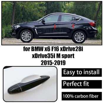 Наклейка на Наружную Дверную Ручку из Углеродного Волокна для BMW X6 F16 xDrive28i xDrive35i M Sport 2015-2019 Автомобильные Аксессуары