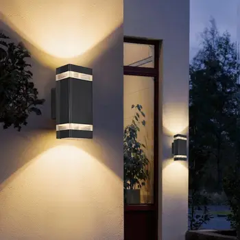 Наружный водонепроницаемый светодиодный настенный светильник Up Down Наружный алюминиевый настенный светильник Garden Balcony Gate Light