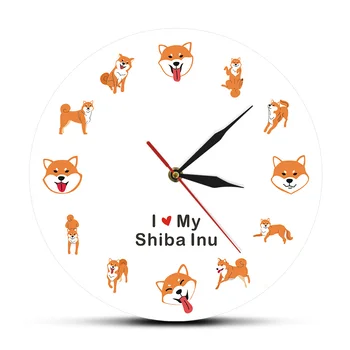 Настенные часы с Принтом собаки из японского Мультфильма 