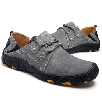 Новая уличная походная обувь для мужчин, Нескользящие лоферы без застежки, Легкие тренировочные кроссовки, Прогулочная треккинговая обувь Большого размера 38-48