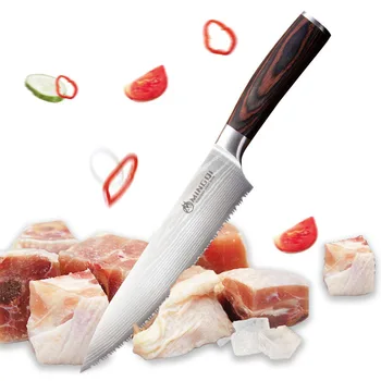 Новейшие 8-Дюймовые Ножи для стейка и барбекю 5Cr15Mov из Высокоуглеродистой стали, Кухонные Ножи для замороженного мяса, хлеба, Очень острые инструменты для приготовления пищи