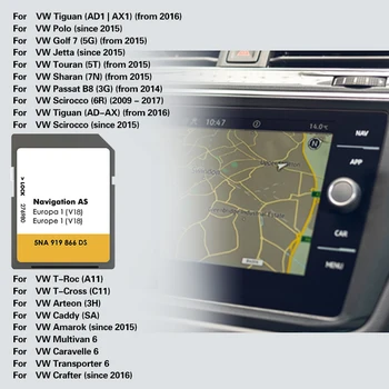 Новинка для VW Discover Media Navigation AS Карта V17 V18 Великобритания Европа 2023 + спутниковая навигация SD-карта 32 ГБ