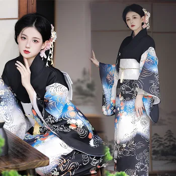 Новое женское кимоно Diablo, улучшенная индивидуальность, Японская фотография, Японский автопортрет, Одежда, Женское кимоно