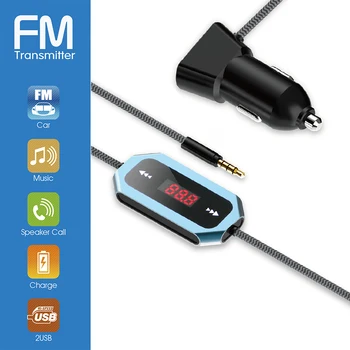Новое зарядное устройство с двумя USB, FM-передатчик, автомобильный стереосистема для громкой связи, аудиомузыкальный плеер, светодиодный дисплей