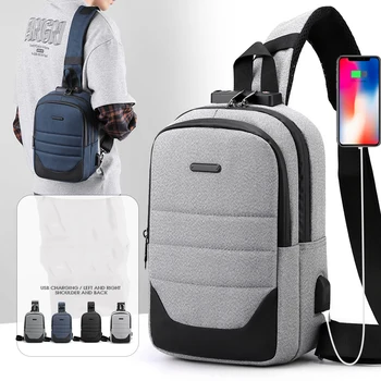 Новые мужские многофункциональные сумки через плечо с USB, водонепроницаемая дорожная сумка, сумка-мессенджер через плечо, нагрудная сумка для мужчин, женщин, женщин