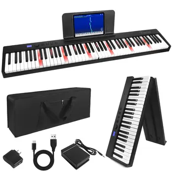 (НОВЫЙ бренд) Складное пианино, электрическая клавиатура Kmise 88 клавиш Полувзвешенная цифровая клавиатура Пианино Bluetooth Складная