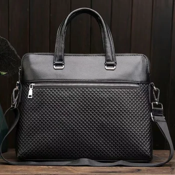 Новый деловой мужской портфель для руководителей на молнии, кожаная сумка для документов, Роскошная сумка-Мессенджер через плечо, Мужская сумка для ноутбука