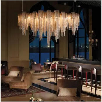 Новый дизайн люстры светодиодные алюминиевые светильники роскошный светлый золотой/серебряный декоративный светильник для гостиной для рекламы