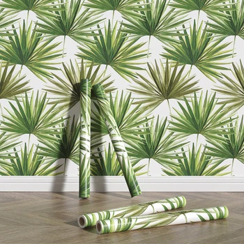 Новый дизайн, обои с пальмовой кожурой и листьями, украшение дома, Тропические самоклеящиеся ПВХ обои для гостиной класса Люкс