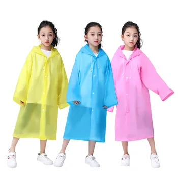 Новый модный детский плащ из ЭВА, водонепроницаемый утолщенный дождевик, Многоразовый прозрачный дождевик, Прозрачный детский туристический дождевик, костюм