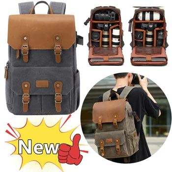Новый мужской рюкзак для зеркальной камеры высокого класса, большая сумка для фотоаппарата USB, Водонепроницаемый рюкзак из вощеного холста, Профессиональный рюкзак для камеры-дрона