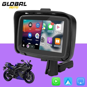 Новый Портативный GPS Навигатор Для Мотоцикла, Водонепроницаемый автомобильный игровой дисплей, Беспроводной Android Auto IPX7 GPS, 5-дюймовый Экран