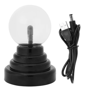 Новый Стеклянный Плазменный Шар Hot Magic USB Sphere для lightning Lamp Light Party Черный