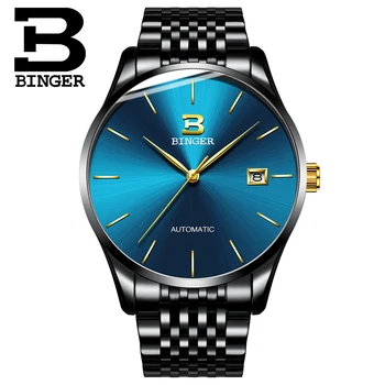 Новый швейцарский люксовый бренд BINGER, Японские автоматические механические мужские часы MIYOTA, сапфировые водонепроницаемые часы с автоматической датой B5075M