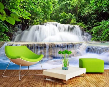 Обои Beibehang на заказ, свежий эстетичный водопад, вода, ТВ-фон, стена, гостиная, спальня, фоновые фрески, 3D обои
