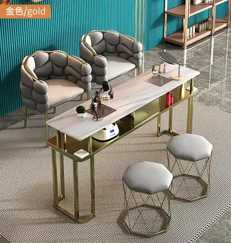 Онлайн красный маникюрный стол, экономичный маникюрный стол, набор стульев, японский роскошный маникюрный салон на двоих