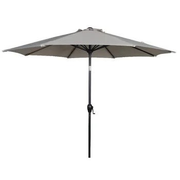Опоры, 9-футовый Каменный круглый открытый наклонный рынок, зонт для патио с рукояткой, открытый зонт для пикника, пляжный зонт