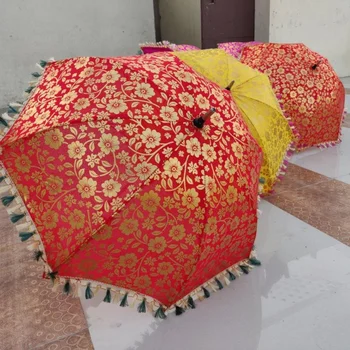 Оптовая партия из 5 шт., многослойный индийский свадебный зонт, винтажные зонты от Солнца, зонт ручной работы, индийское украшение для дома