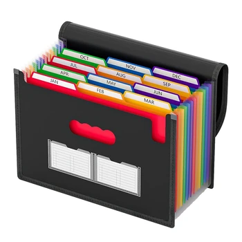 Органайзер для документов с 13 карманами, расширяющаяся папка с сетчатой сумкой и цветной этикеткой, Органайзер для получения ежемесячных счетов формата А4