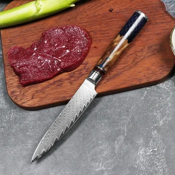 Острый Универсальный Нож 67-Слойная Дамасская сталь 10Cr15CoMoV Core Blade Профессиональный Инструмент шеф-повара EDC Бытовой Нож для фруктов