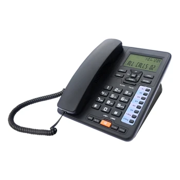 Офисный телефон TC6400 Стационарный Стационарный телефон с 2-строчным ЖК-дисплеем с подсветкой Для хранения номеров Телефонная трубка / Широкий базовый дисплей