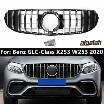 Передняя Решетка X253 Grill для Mercedes Benz GLC-Class X253 W253 GLC260 GLC300 2020 GT GTR Стиль Гоночная Решетка Переднего бампера
