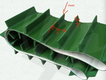 Периметр: зеленая конвейерная лента из ПВХ 3800x420x3 мм (добавить шипы и направляющую планку)