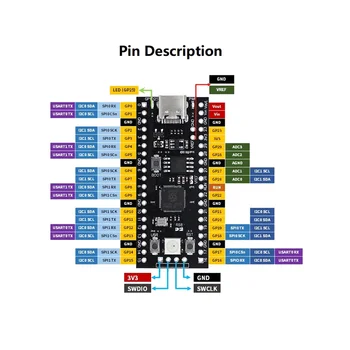 Плата разработки YD-RP2040, 4 МБ Флэш-памяти, Совместимая с материнской платой с двухъядерным микроконтроллером Raspberry Pi PICO