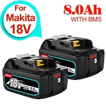 Подлинный С Зарядным устройством BL1860 Аккумуляторная Батарея 18V 8000mAh Литий-ионная для Makita 18v Аккумулятор 8Ah BL1850 BL1880 BL1860B LXT400